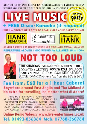 Live Music for your party flyer (front)